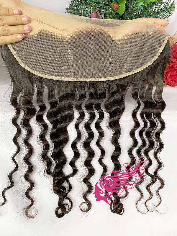 Csqueen Mink hair Paradise wave 13*4 Transparent Lace Frontal Free Part 100% virgin Hair - Click Image to Close